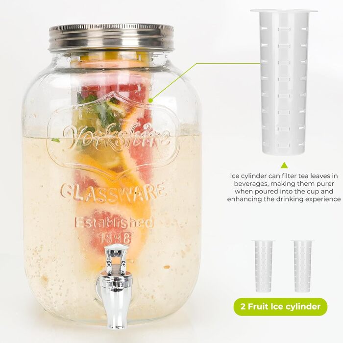 Набор стеклянных диспенсеров для напитков 2 шт. 4 л DHSBTLS