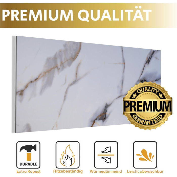 Стінові панелі AS Country Stone під мармур 60x120 см ПВХ-облицювання стіни з пластикових панелей для кухні, ванної кімнати тощо Панель кухонного фартуха (4 шт., Pure)