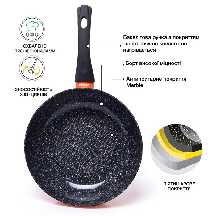 Глибока сковорідка Fissman PENETTA 26x7,8 см індукційна (4780)