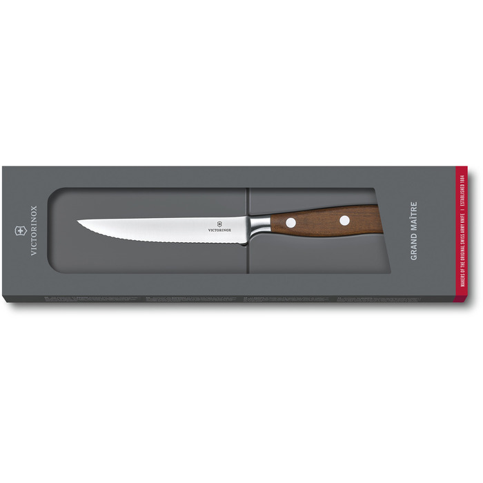 Кухонный нож Victorinox Grand Maitre Wood Steak лезвие 12см мин. с деревьев. с ручкой в подарочной упаковке.