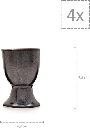 СПІВАЧКА Обідній сервіз Tombey Stoneware, набір посуду з 23 предметів на 4 персони, ручна робота, сучасний дизайн (чашка для яєць 4 шт.)