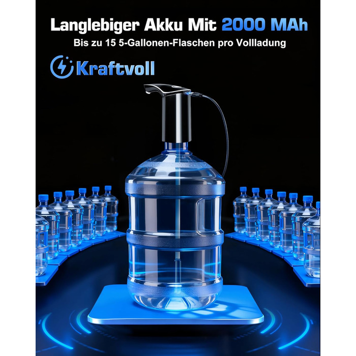 Потужний диспенсер для води з підзарядкою для 5-галонних пляшок Redsack