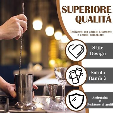 Набір бармена 11 предметів срібний OBALY