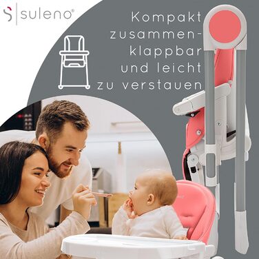 Детский стульчик для кормления розовый Suleno
