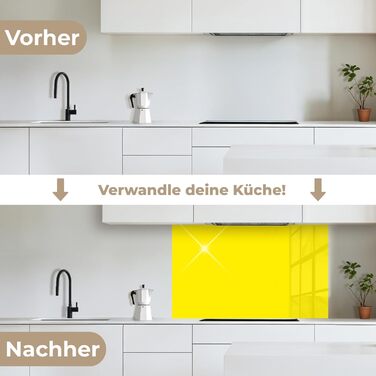 Кухонний фартух 60x250 см, самоклеючий фартух, кухонний фартух, кухонний фасад, самоклеючі кухонні фартухи - Осінь (Жовтий - Однотонний, 60 x 100 см)