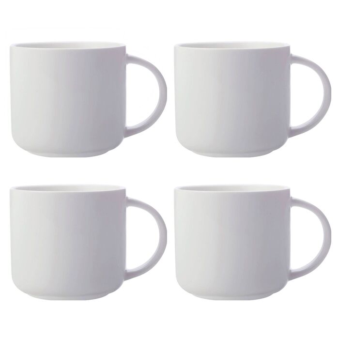 Набор из 4 кружек 0,45 л, белые WHITE BASICS Maxwell & Williams