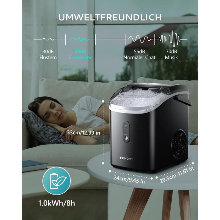 Льодогенератор виготовлення за 6 хвилин 120 Вт EUHOMY