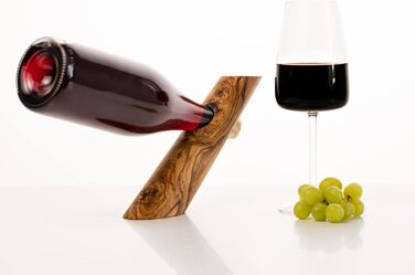 Тримач для винних пляшок SOLTAKO з ексклюзивного оливкового дерева, тримач для пляшок, тримач для вина Ідея подарунка Природа Прикраса столу Підставка для вина 30 см