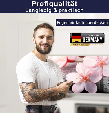 Кухонний фартух timalo зі скляним виглядом Північне море, очерет, захід сонця, океан, солома 2 мм акрилове скло Бризок настінний для плити, кухонний скляний фартух, акрилова скляна настінна панель, панель для фартуха (220 x 58 см, 314- Цвітіння вишні)