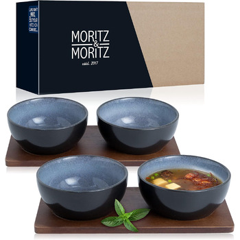 Набор посуды Moritz & Moritz VIDA из 18 предметов на 6 человек Элегантный набор тарелок из высококачественного фарфора посуда, состоящая из 6 обеденных тарелок, 6 десертных тарелок, 6 суповых тарелок (4 больших миски для макания)