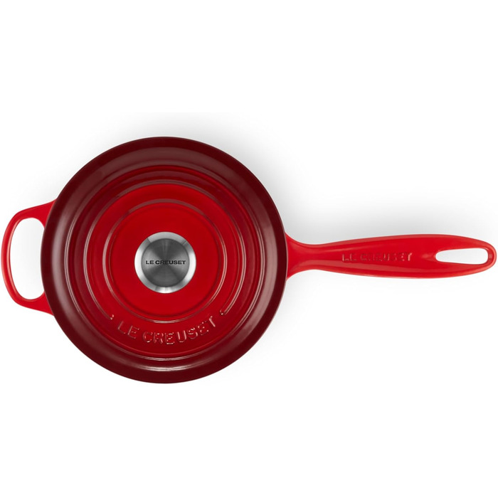 Чугунный сотейник Ø 18 см, 1,8 л с крышкой, вишнево-красный Signature Le Creuset