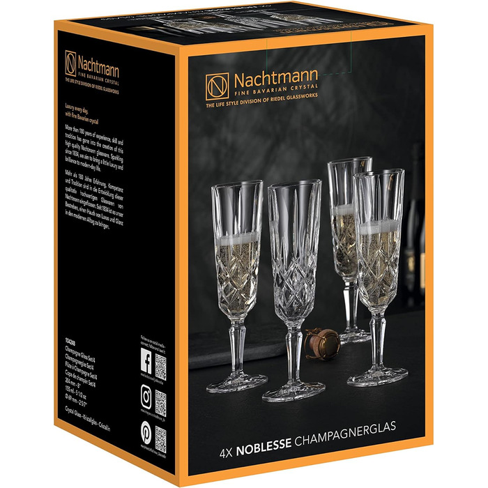 Набір келихів для шампанського 150 мл, 4 предмети, Noblesse Nachtmann