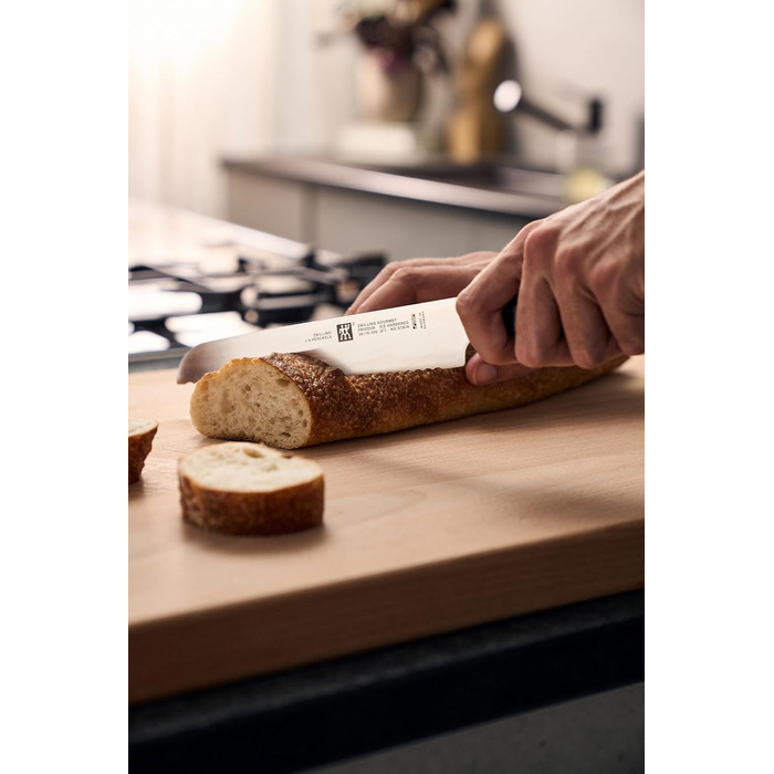 Набір з 5 ножів з ножицями та заточуючим блоком коричневий Gourmet Zwilling