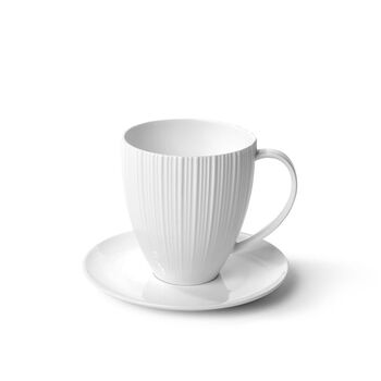 Чашка з блюдцем 400 мл Elegance White Fissman
