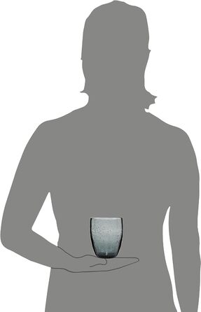 Набір склянок для пиття Singer Набір скляних склянок Porto з 6 предметів для 6 осіб, склянка для води, різнокольорова, унікальна нарізка, повсякденний, сімейна вечеря, офіс, набір склянок для соку на відкритому повітрі 310 мл (London Grey 6 шт.)