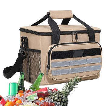 Універсальна ізольована сумка для їжі, термоланч-бокс для дорослих - водонепроникне зберігання напоїв, грудного молока, для використання в дорозі, на риболовлі, пікніках, у походах, на барбекю, у школі, на роботі (хакі)