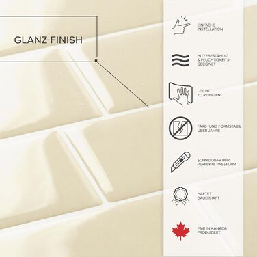 Наклейки на плитку, що самоклеяться - Набір з 5 аркушів 29,36 см x 21,29 см - 3D самоклеючі ПВХ наклейки на фартух для кухні, ванної кімнати та стін, кольорова та водонепроникна плитка (Tripoli Beige)