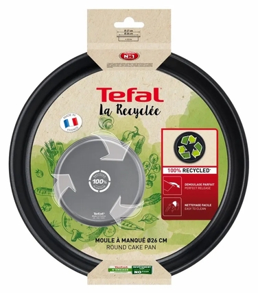 Tefal Форма для запікання La Recyclee, кругла, 26см, алюміній, чорний