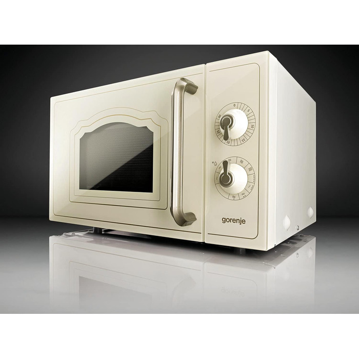 Мікрохвильова піч Gorenje MO20A3WH / 20 л / 800 Вт / AquaClean / AutoMenu / Сенсорне керування / LED-дисплей / Функція розморожування / 5 рівнів потужності / Блокування від дітей / Білий (Класичний, Бежевий)