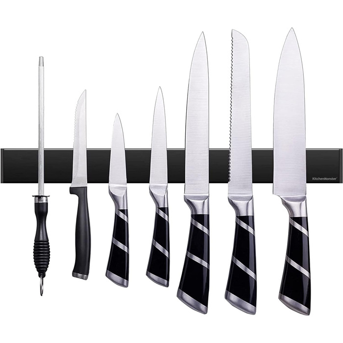 Магнітний тримач для ножів 40 см чорний Vialex