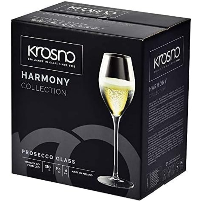 Елегантний набір келихів для шампанського та просекко 6 шт 280 мл Krosno