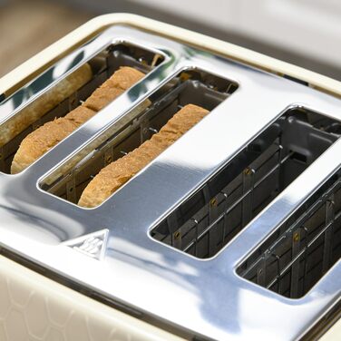 Комплект чайника та тостера HOMCOM, 1,7 л, тостер на 4 скибочки, набір для сніданку з 7 рівнями підрум&39янення, автоматичним вимкненням, функцією розморожування та розігріву та піддоном для крихт, бежевий