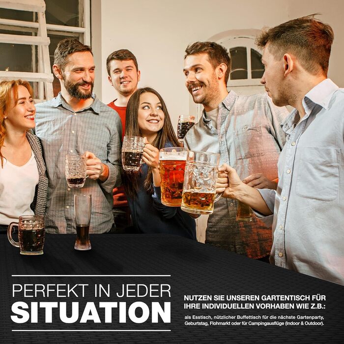 Складной стол 180x75 см антрацит tillvex