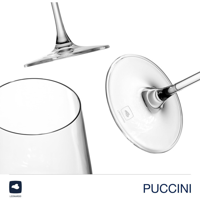 Келихи для рислінгу LEONARDO HOME PUCCINI (набір з 6 шт.) Келихи для вина, стійкі до подряпин (400 мл) Можна мити в посудомийній машині та довговічні Вічні келихи для білого вина Сучасний дизайн Келих для рислінгу Puccini 069540 6 келихів (келих для рислі