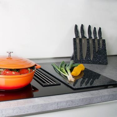 Магнитный ножевой блок с набором из 5 ножей STONELINE