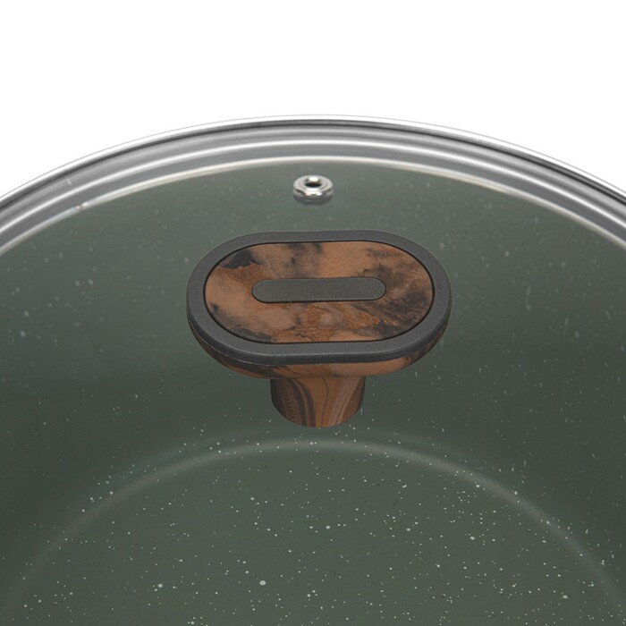 Кастрюля Fissman 20x10 см/2,6 л CUISINE со стеклянной крышкой алюминий с антипригарным покрытием (14592)