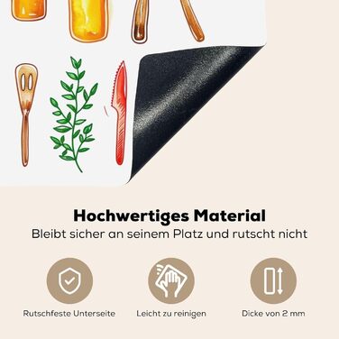 Фартух для плити, кухонний фартух, вініл, 78x52 см, декор для кухні, облицювання стіни, кришка плити - сіро-чорна (кухня - креслення, 52,7Д x 91,6Ш см)