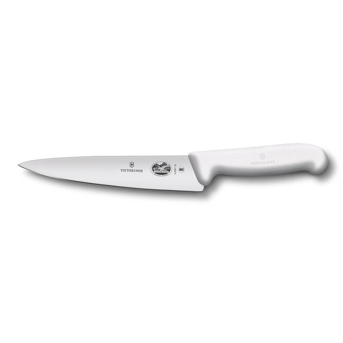 Кухонный нож Victorinox Fibrox Carving лезвие 19см с белым. Ручка