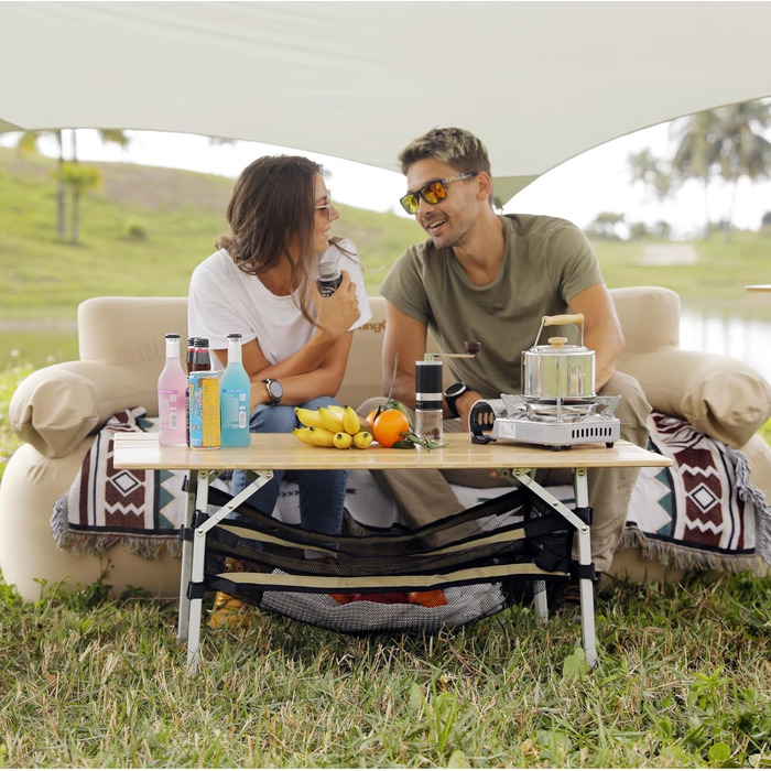 Складний бамбуковий стіл для кемпінгу 100 x 65 см KingCamp