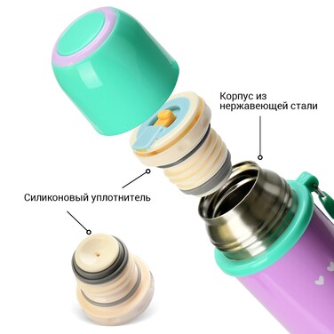 Термос дитячий для чаю Fissman 360 мл Кошеня (9691)