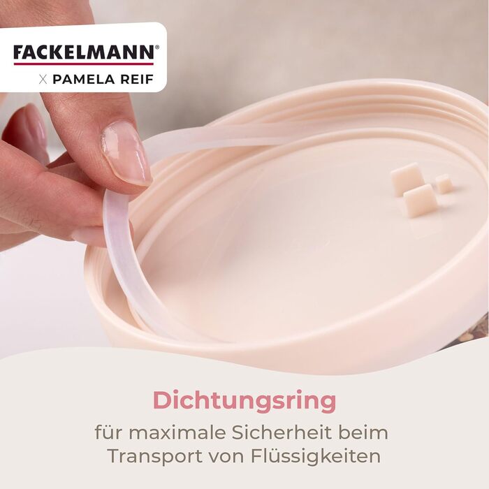 Стаканчик для хлопьев 500 мл со складной ложкой, пастельно-бежевый Pamela Reif Fackelmann