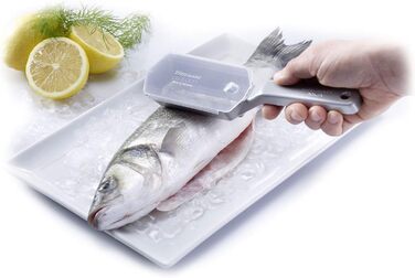 Очиститель для рыбы Westmark с поддоном для сбора весов, алюминий, специальное покрытие, безопасное для пищевых продуктов, нержавеющая сталь, 21 x 5,9 x 5,3 см, Scalex, серебристый, 65002260