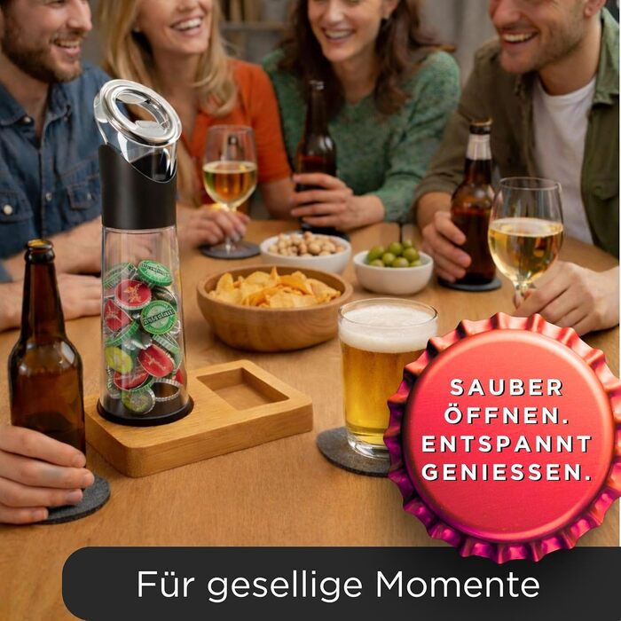 Відкривачка для пляшок з контейнером для кришечок з тримачем wortek