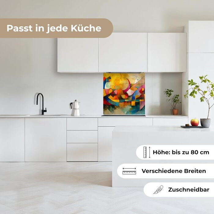 Кухонний фартух 60x80 см Самоклеючий настінний захисний екран для кухні Кухонний фартух Кухонні фасади Кухонні фартухи Кухонна стіна Вода - Пейзаж - (Мистецтво - Абстрактне, 80 x 80 см)