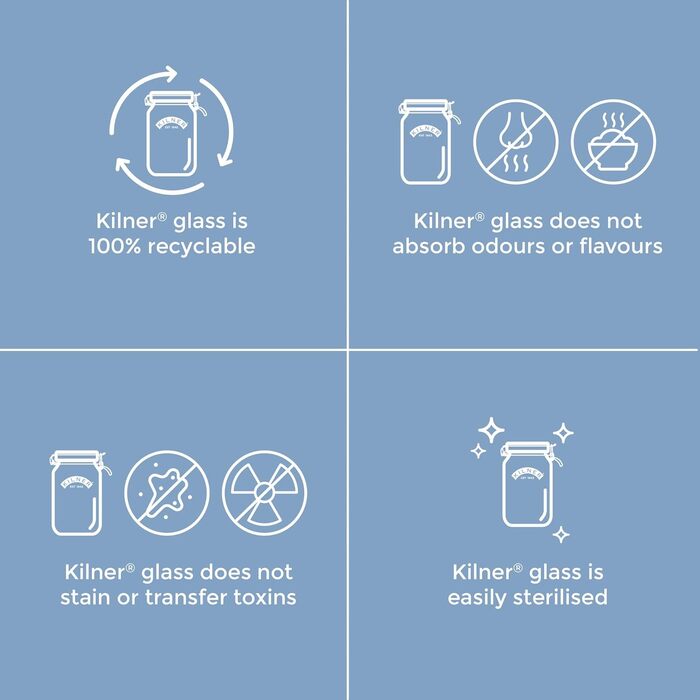 Стеклянная банка для хранения 3 л с зажимом Kilner