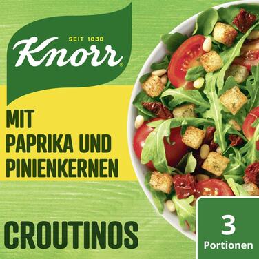 Салатні крутони Knorr з цибулею для смачного салату без додавання підсилювачів смаку 20 шт. 25 г (25 г (1 упаковка))