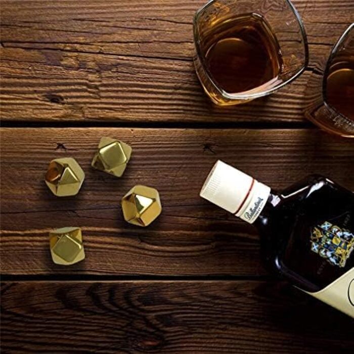 Набір охолоджувальних каменів для віскі з нержавіючої сталі у формі ромбів Ulalaza