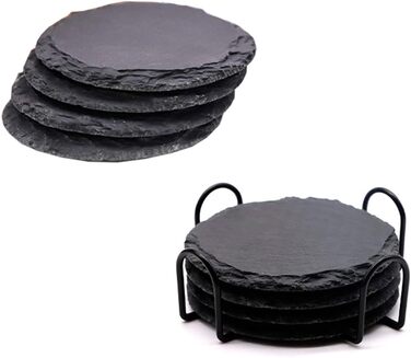 Набір підставок із натурального чорного сланцю 8 шт DiTFATOP