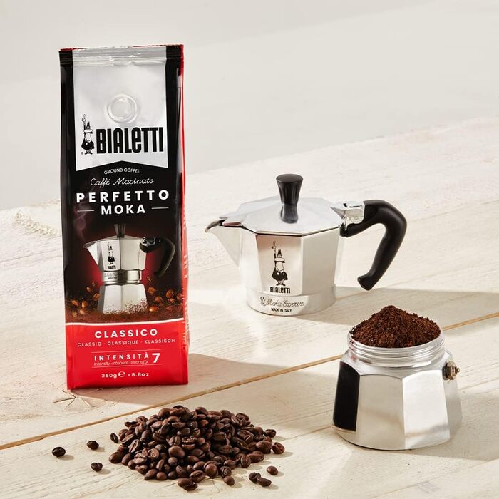Кофеварка гейзерная 270 мл на 6 чашек с 250 г кофе Moka Express Bialetti