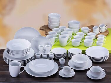 Набір посуду на 8 персон, 80 предметів, білий Luna Creatable