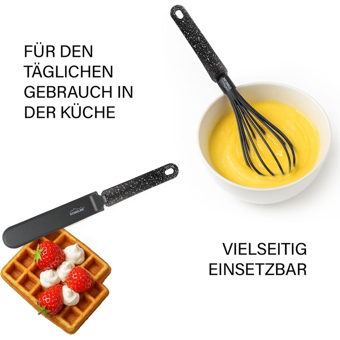 Набір кухонного начиння, 9 предметів, чорний STONELINE