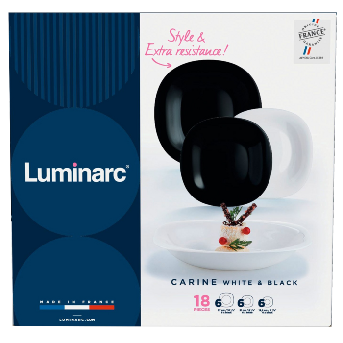 Сервиз столовый Luminarc Carine Black&White, 18 предметов (6773529)