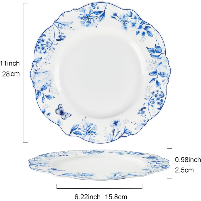 Набір керамічних тарілок з 4 шт 27 см fanquare