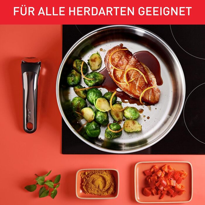 Набір посуду для індукційного приготування Tefal Ingenio Preference On з 15 предметів зі знімною ручкою, що штабелюється, економить місце, з антипригарним покриттям, простий у використанні та чищенні, L97495 Набір посуду для каструль та сковорідок (Набір