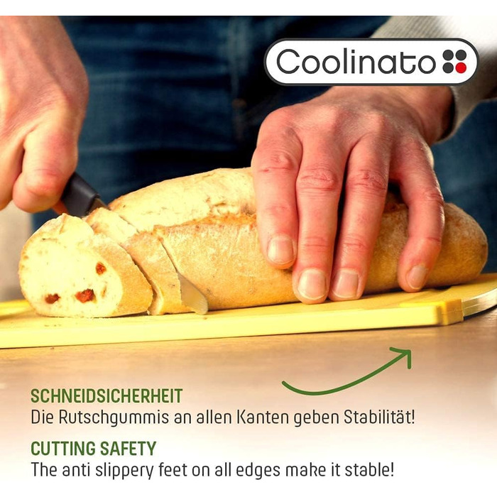 Набір обробних дощок Coolinato, 3 шт., різні розміри, антибактеріальні дошки з жолобком для збору рідини, 3 кольори для гігієнічного розділення продуктів (Набір кольорових - 29,2x20,3 см)