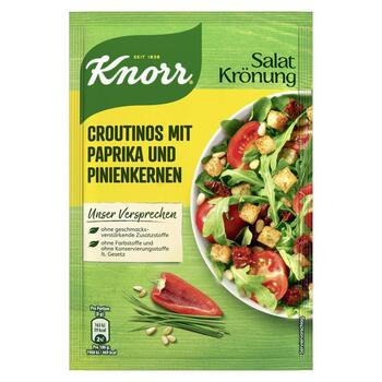 Салатні крутони Knorr з цибулею для смачного салату без додавання підсилювачів смаку 20 шт. 25 г (25 г (1 упаковка))